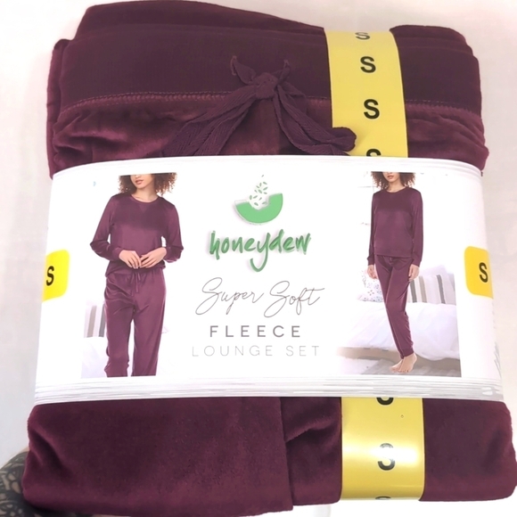 honeydew Purple Super Soft Fleece Lounge Set Long Sleeve Top and Pants Sz Small - Picture 1 of 2